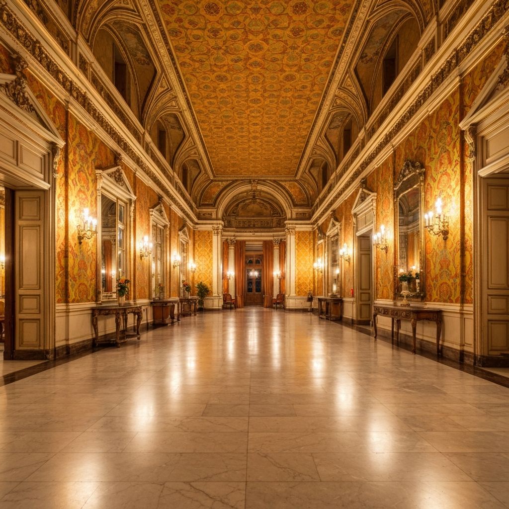 Luxury hotel reception with precision wallpaper installation